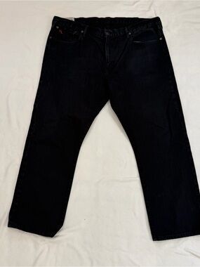 Polo Ralph Lauren Jeans Men’s 40x32 Black Hampton Straight Dungarees Y2K
